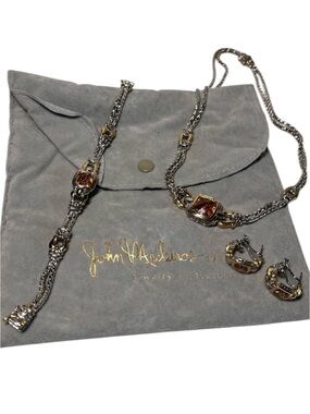 John Medeiros Nouveau Set | Necklace, Bracelet & Earrings | Signed JM